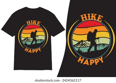 Hiking t shirt design, Hiking t-shirt design Vector, Hiking retro vintage t shirt design