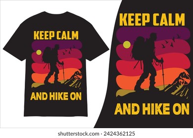 Hiking t shirt design, Hiking t-shirt design Vector, Hiking retro vintage t shirt design