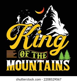 Hiking t shirt design vector template