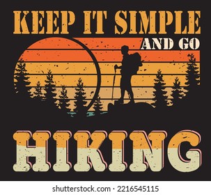 Hiking t shirt design vector templete