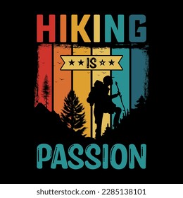 hiking t shirt design vector, hiking t shirt graphic element, adventure t shirts, hiking retro vintage tshirt, Outdoor Adventure Inspiring Motivation Quote