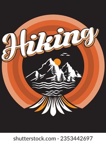 diseño de camisetas de excursión, diseño vectorial, todos los días es una nueva aventura, no todos los que deambulan están perdidos, hagan una caminata.