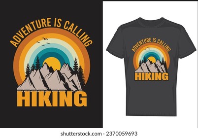 Hiking t shirt design and vector