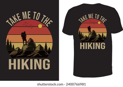 Hiking t shirt design and vector
