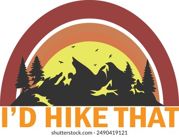 Hiking t shirt design and vector