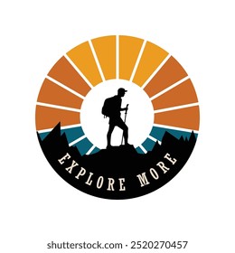 hiking t shirt design vector illustration