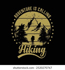 hiking t shirt design vector illustration