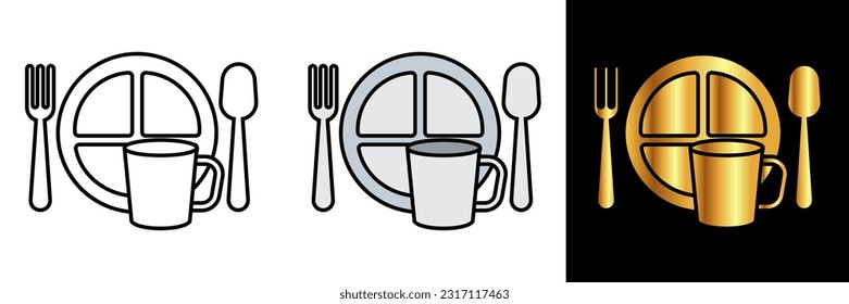 Hiking Tableware Icon, An icon representing hiking tableware, symbolizing convenience and functionality for outdoor dining during hiking and camping adventures.