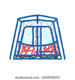 hiking tent vacation doodle icon sketch vector. hiking tent vacation sign. isolated symbol illustration