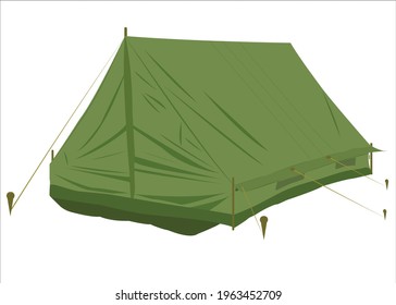 Hiking tent vector isolated with white background.