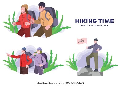 Hiking Time - Activity Vector Illustration