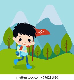 Hiking Time Illustration