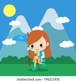 Hiking Time Illustration