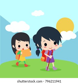 Hiking Time Illustration
