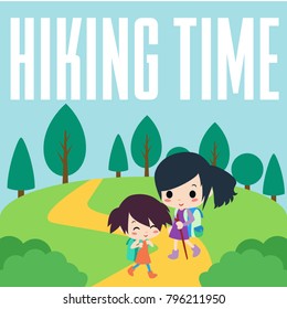 Hiking Time Illustration