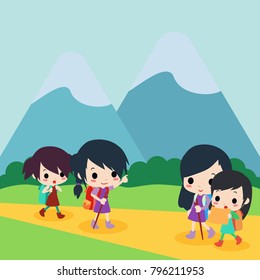 Hiking Time Illustration