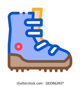 hiking tourist boot icon vector. hiking tourist boot sign. color symbol illustration