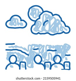 hiking tourist nature sketch icon vector. Hand drawn blue doodle line art hiking tourist nature sign. isolated symbol illustration