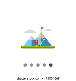 Hiking Trail in Mountains Icon