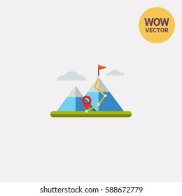 Hiking Trail in Mountains Icon