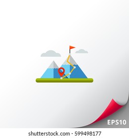 Hiking Trail in Mountains Icon