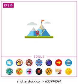 Hiking Trail in Mountains Icon