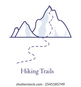 Wanderwege Icon - Mountain Pathway mit Fußspuren als Symbol für Outdoor Adventure.