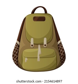Hiking or travel backpack, vector illustration on isolated transparent background, outdoor recreation concept.