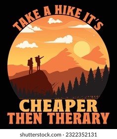 hiking tshart art vector design