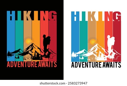 Hiking tshirt "HIKING ADVENTURE AWAITS".