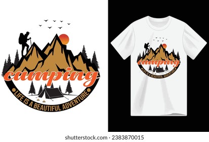 Hiking t-shirt, Camping t-shirt design vector file