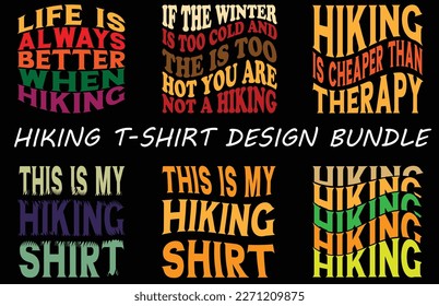 HIKING T-SHIRT DESIGN BUNDLE VACTOR 