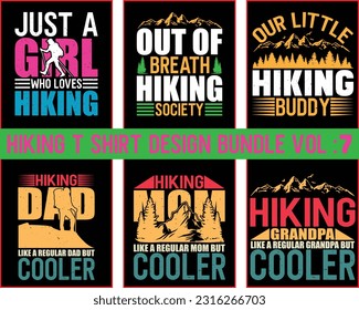 Hiking t-shirt design Bundle Vol 7,Vector camping T shirt design, camping shirt,  camping, hiking, outdoor, typography T shirt design Collection