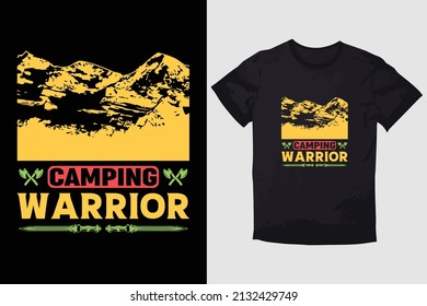 HIKING T-SHIRT DESIGN CAMPING WARRIOR