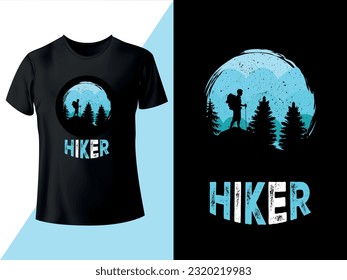Hiking T-shirt Design, Hiker T-shirt Vector