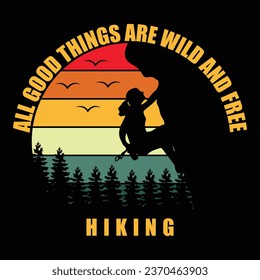 Hiking t-shirt design for men and women