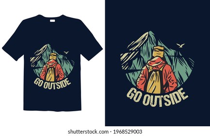 Hiking T-shirt Design for mug , Design for pub menu, poster, t-shirt,  label or logo.