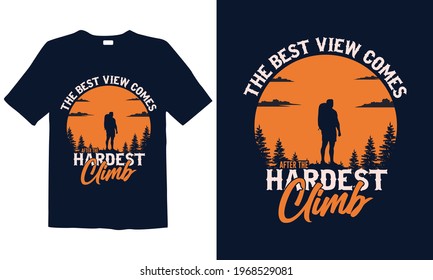 Hiking T-shirt Design for mug , Design for pub menu, poster, t-shirt,  label or logo.