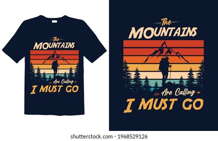 Hiking T-shirt Design for mug , Design for pub menu, poster, t-shirt,  label or logo.