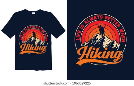 Hiking T-shirt Design for mug , Design for pub menu, poster, t-shirt,  label or logo.