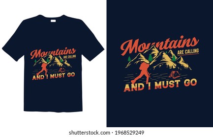 Hiking T-shirt Design for mug , Design for pub menu, poster, t-shirt,  label or logo.