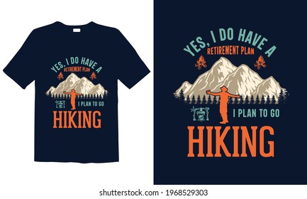 Hiking T-shirt Design for mug , Design for pub menu, poster, t-shirt,  label or logo.