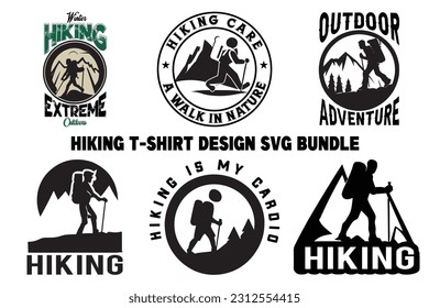 Hiking t-shirt design, Hiking SVG bundle, Hiking shirt designs in high demand, Adventure t-shirt designs, Mountain hiking SVG bundle svg