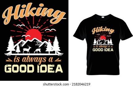 hiking t-shirt design template hiking trails