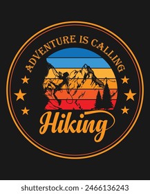 Hiking T-Shirt Design. Using Vector Elements. Adventure T-shirt design. Mountain T-shirt Design. 