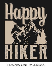 Hiking T-Shirt Design. Using Vector Elements. Adventure T-shirt design. Mountain T-shirt Design. 