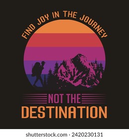 Hiking t-shirt design, Vector hiking or adventure graphic t-shirt design, Hiking t-shirt design bundle, vintage, adventure t-shirts, graphic vector element, hiker typography design