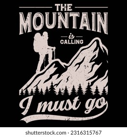 Hiking T-shirt Design Vector Art