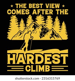 Hiking T-shirt Design Vector Art