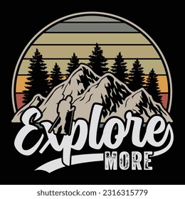 Hiking T-shirt Design Vector Art